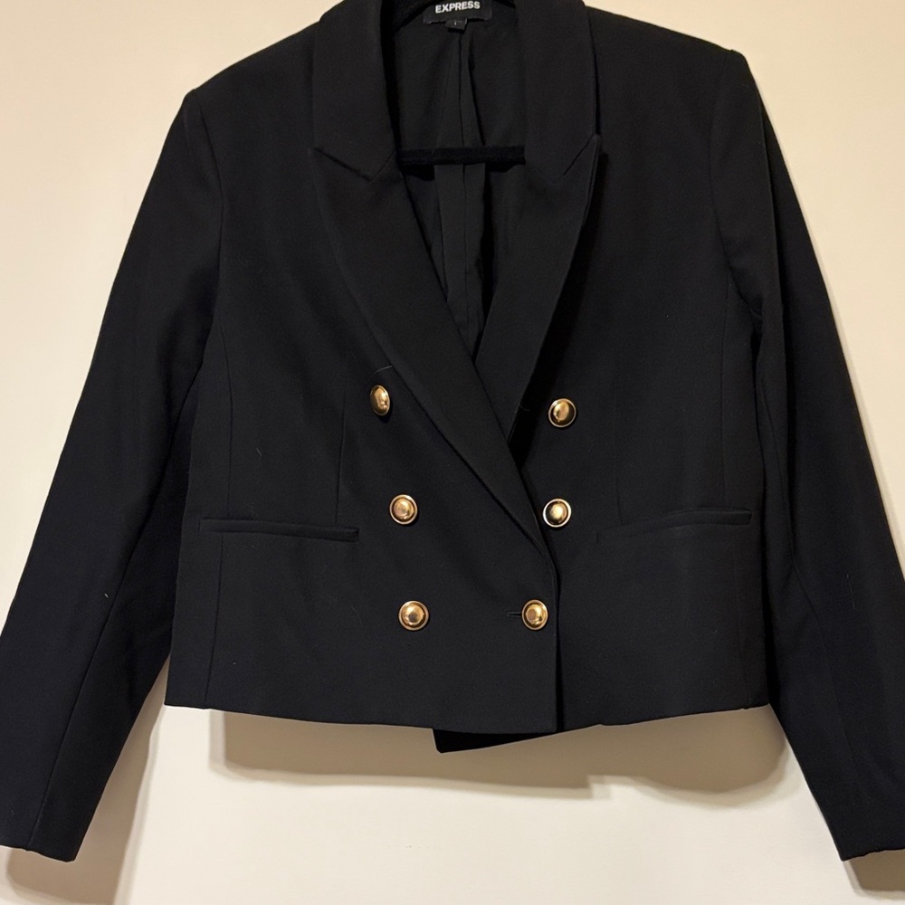 Express Black Blazer with Gold Buttons